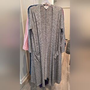 LuLaRoe Heather Gray Sparkly Sarah Duster